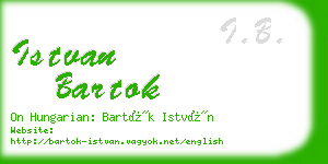 istvan bartok business card